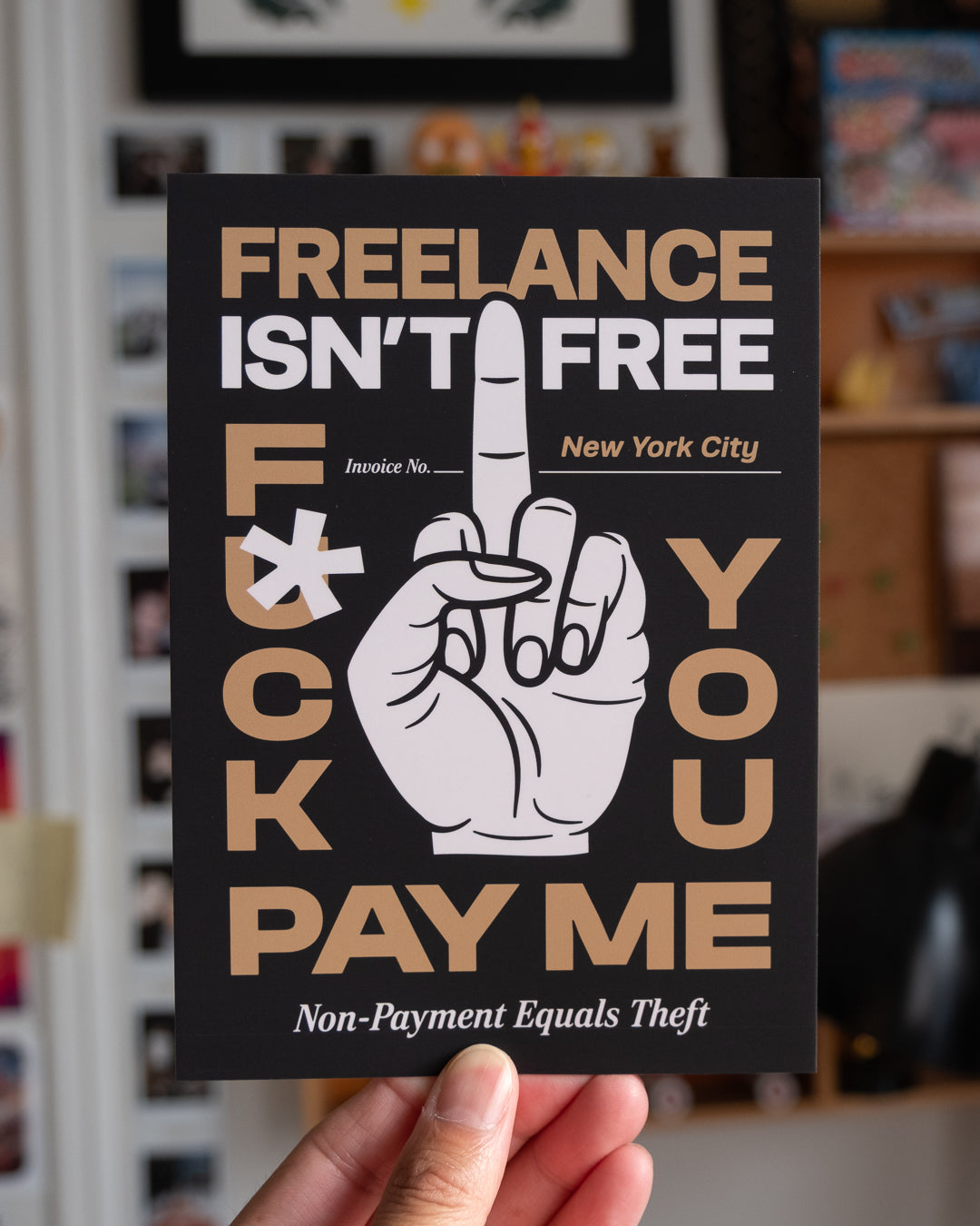 Freelance Isn't Free - 5"x7" Mini Print (Black + Gold)