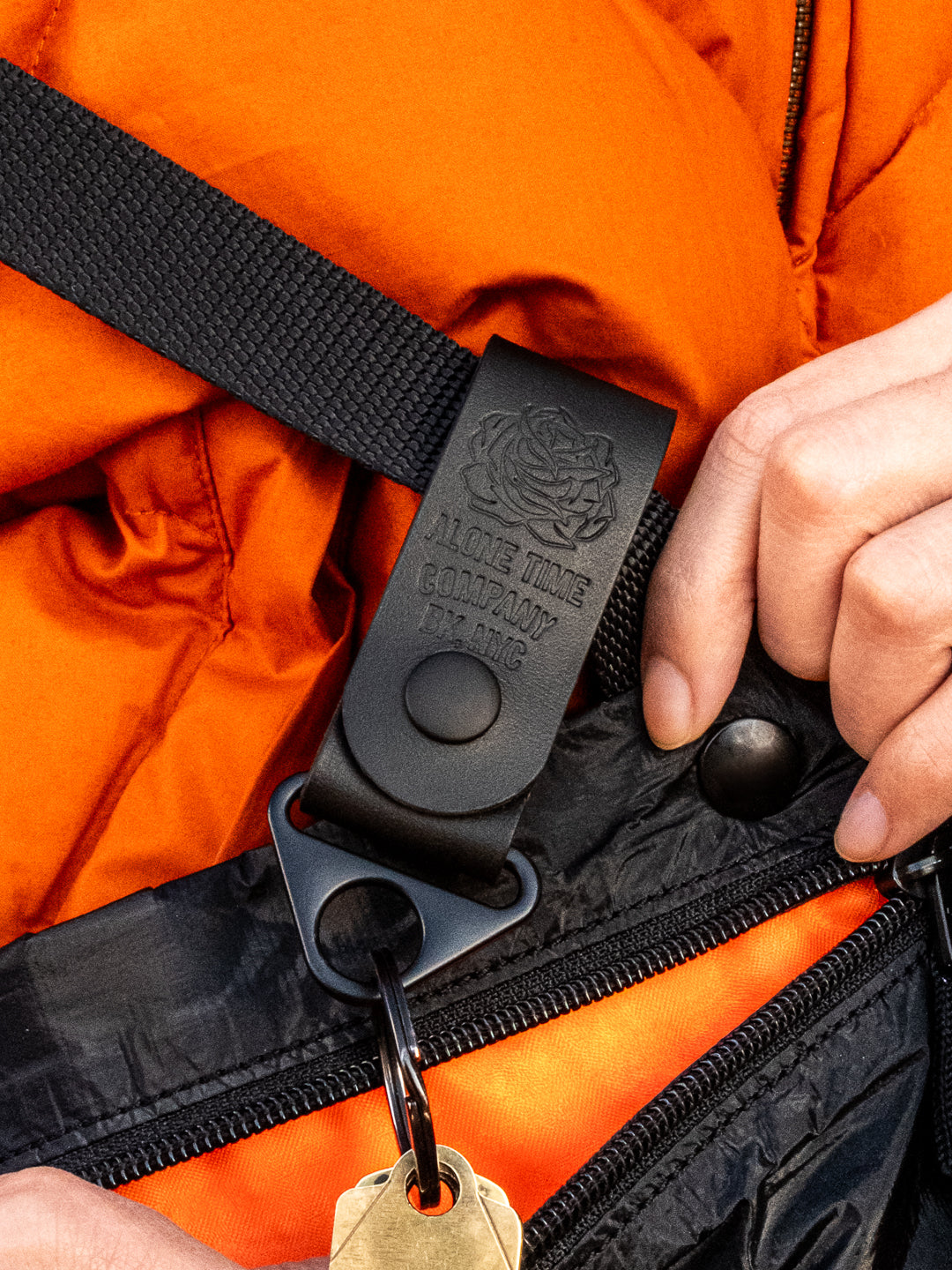 Alone Time Leather Key Strap (Black)
