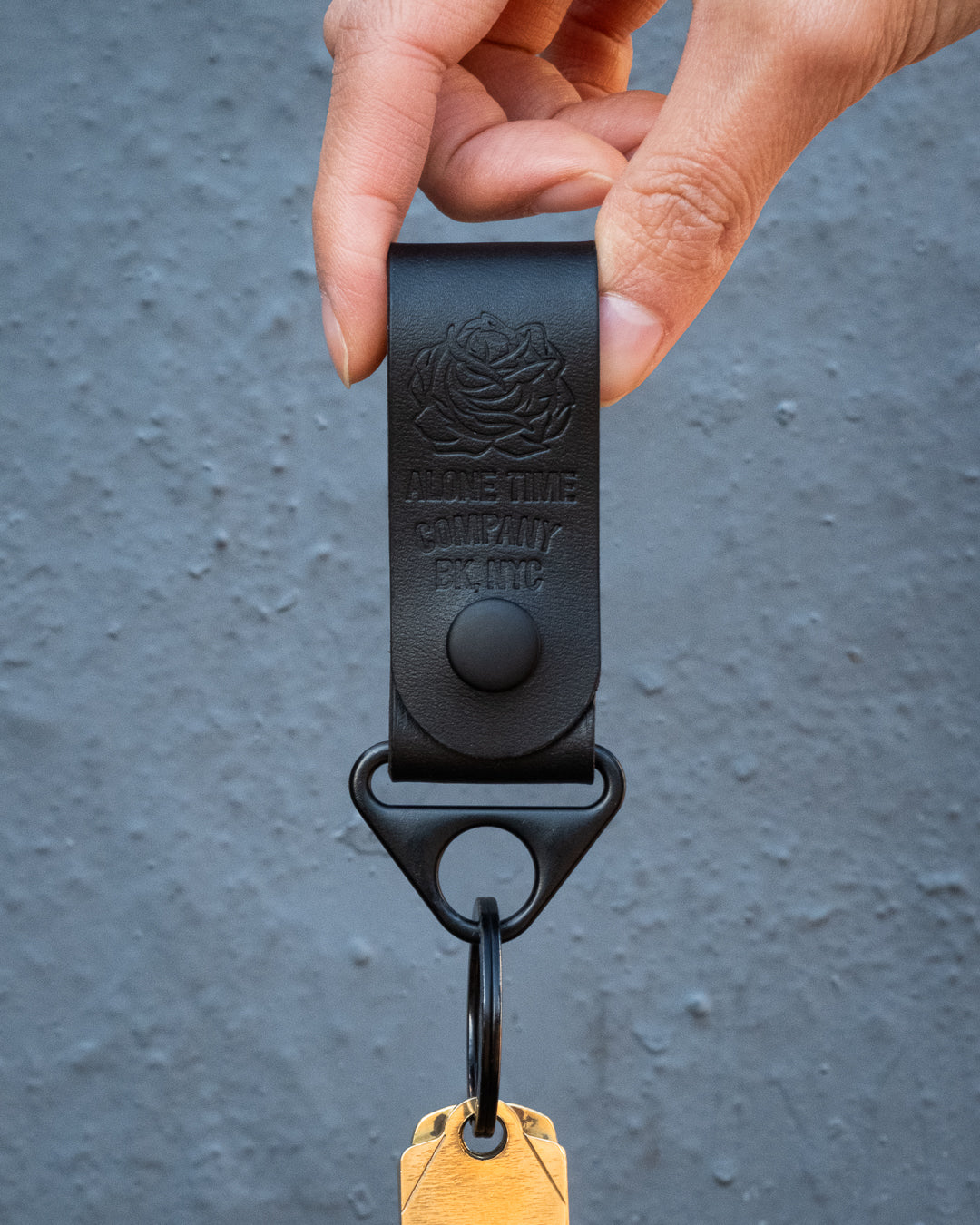 Alone Time Leather Key Strap (Black)