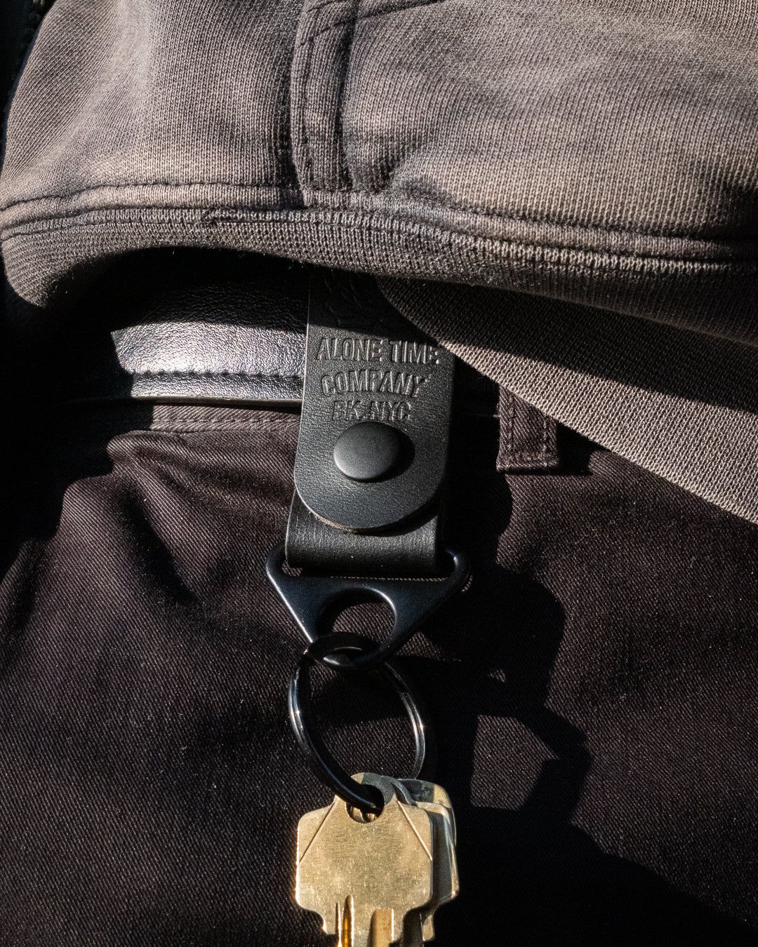 Alone Time Leather Key Strap (Black)