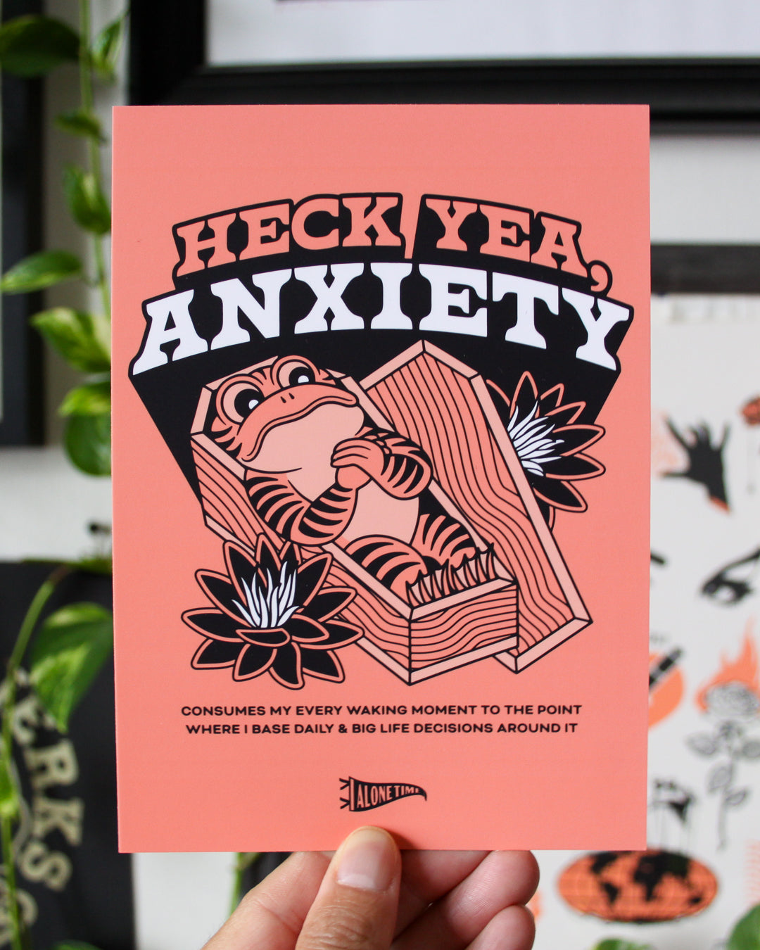 Heck Yea, Anxiety - 5"x7" Mini Print (Peach)