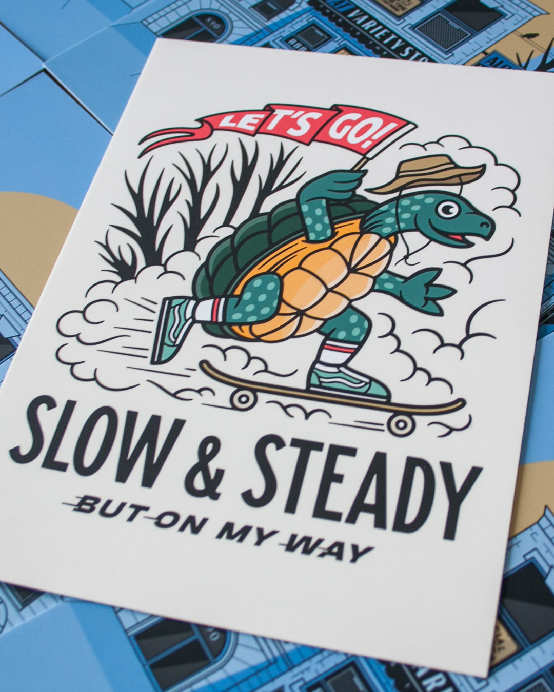 Slow & Steady - 5"x7" Mini Print (White)