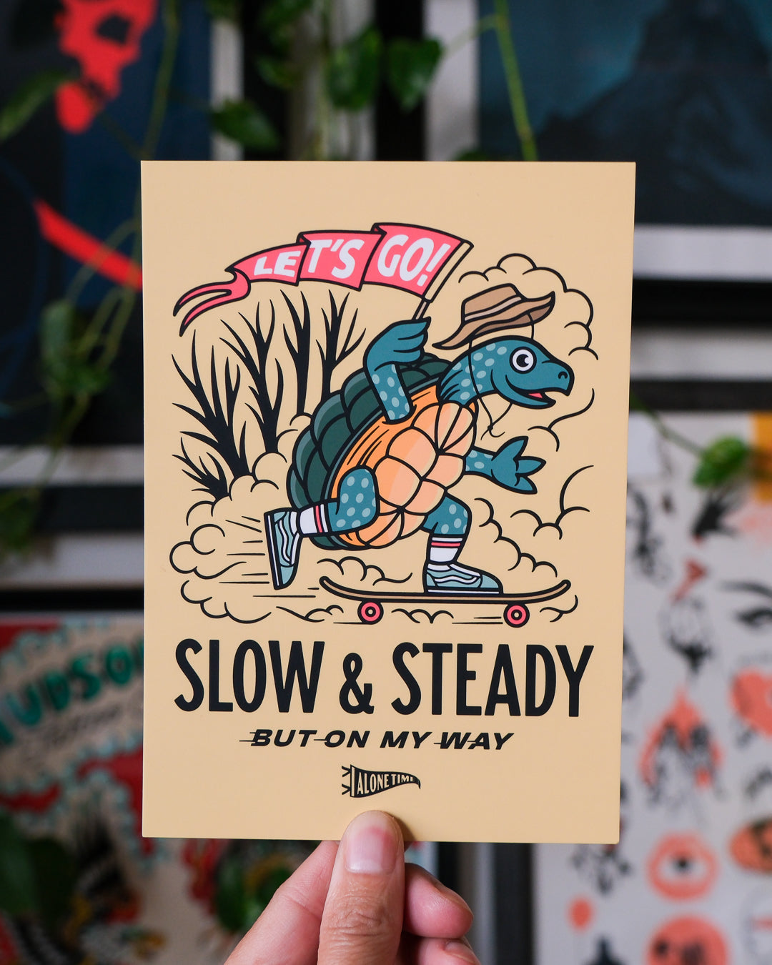 Slow & Steady - 5"x7" Mini Print (Yellow)