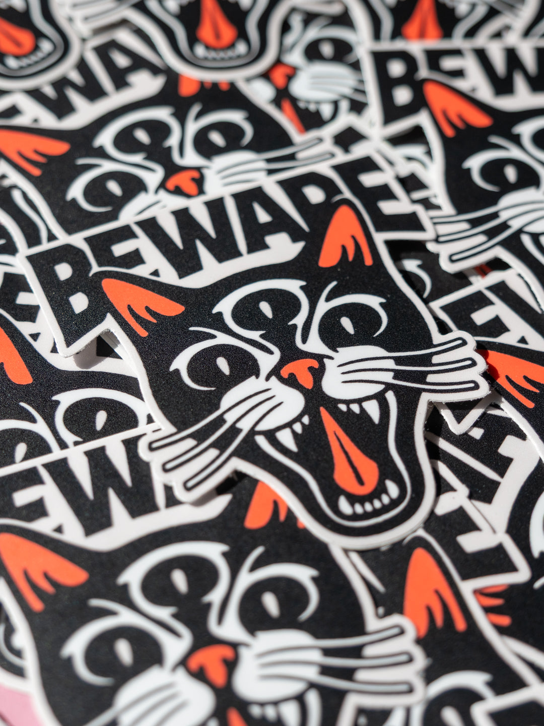 "Beware" Cat - Sticker