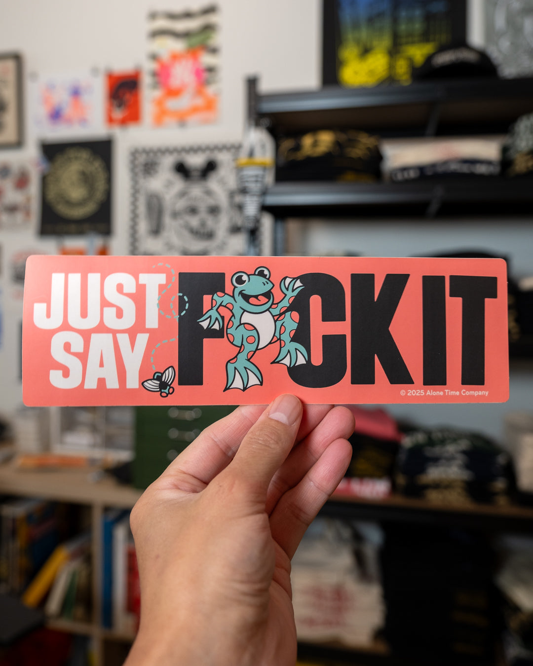 Just Say F*ck It Frog - Bumper Sticker