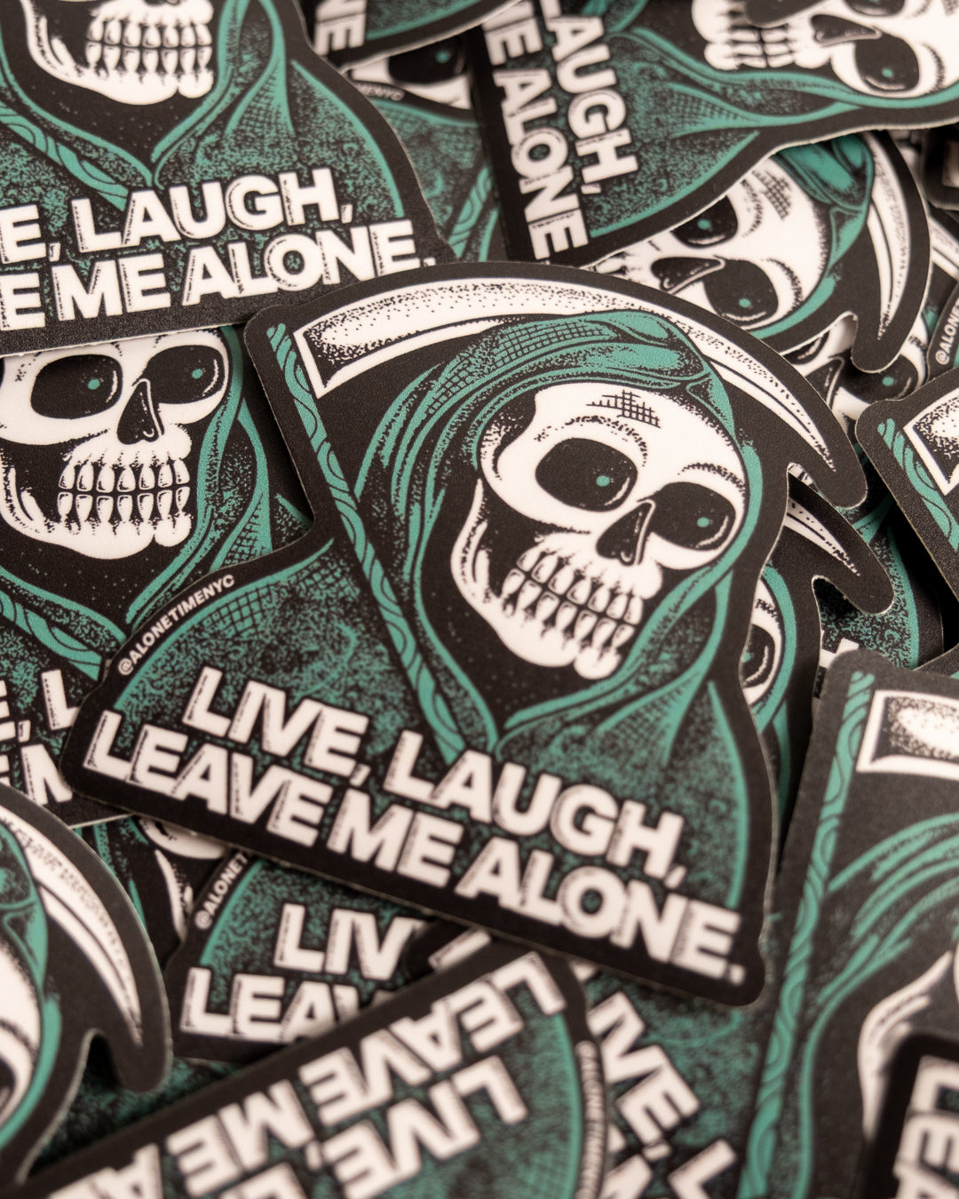 "Live, Laugh, Leave" Reaper - Sticker (Green)