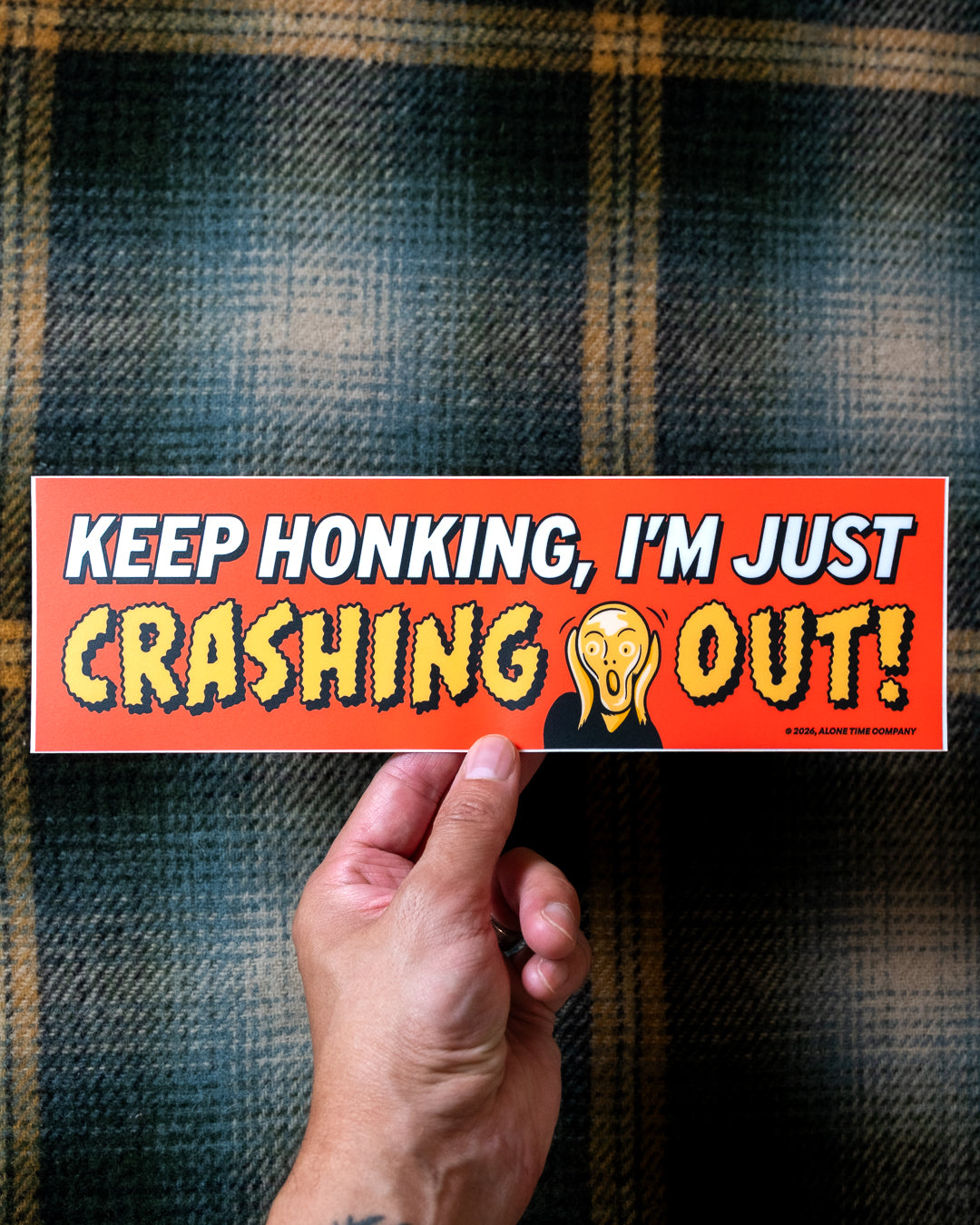Crashing Out - Vinyl Bumper Sticker - 10" x 3"