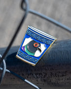 Soft Gold Enamel Pin – Anthora Cup Pigeon – 1x1.25 in, Custom Backing Card