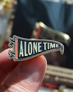 Soft Gold Enamel Pin – Alone Time Pennant – 1.25x0.63in, Custom Backing Card