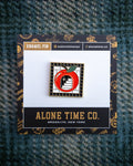 Soft Gold Enamel Pin – Subway Tile Apple – 1x1 in, Custom Backing Card
