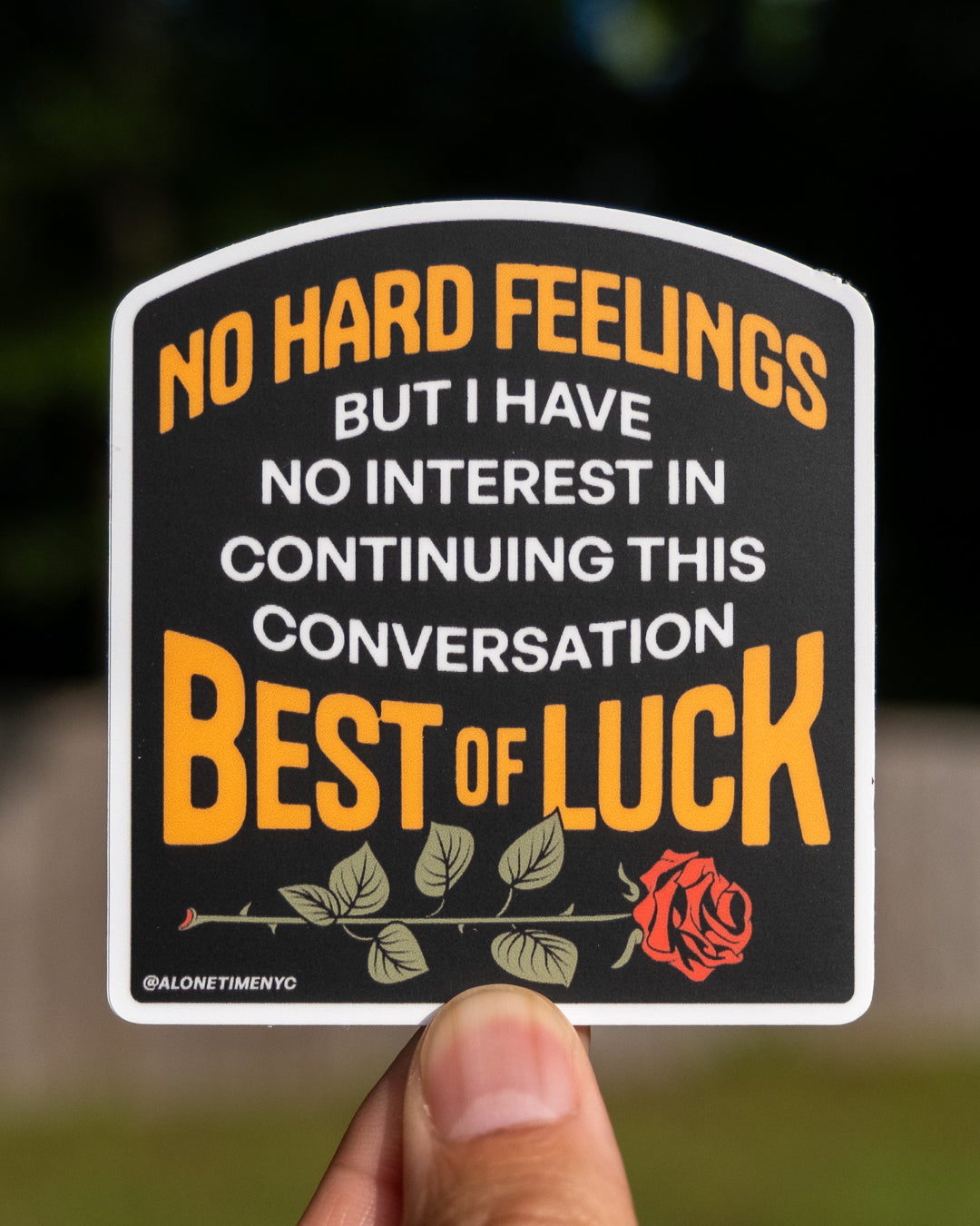 Best of Luck - Die-Cut Vinyl Sticker - Orange