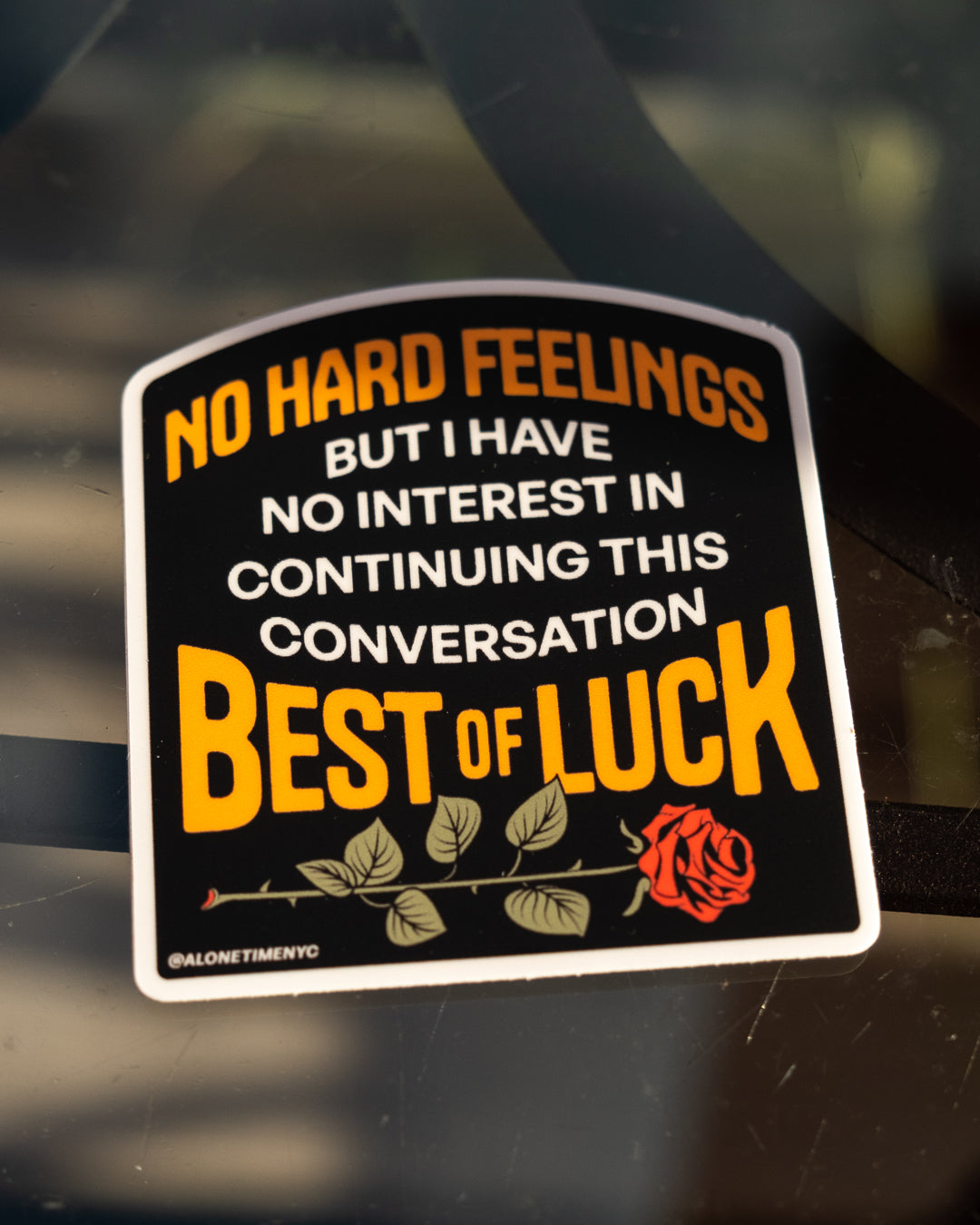 Best of Luck - Die-Cut Vinyl Sticker - Orange