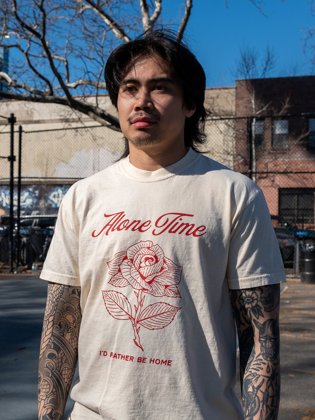 Alone Time Rose - Tee (Ivory)