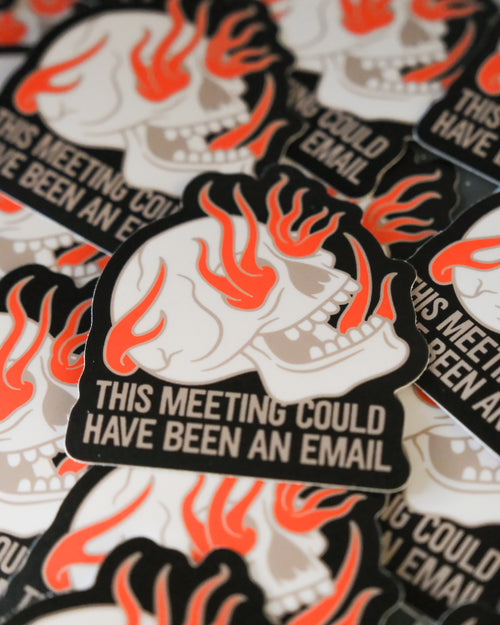 "Email" Skull - Sticker (Black)