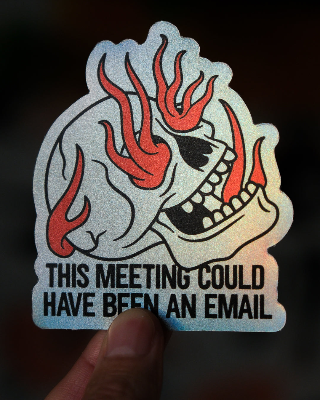 "Email" Skull - Sticker (Hologram)