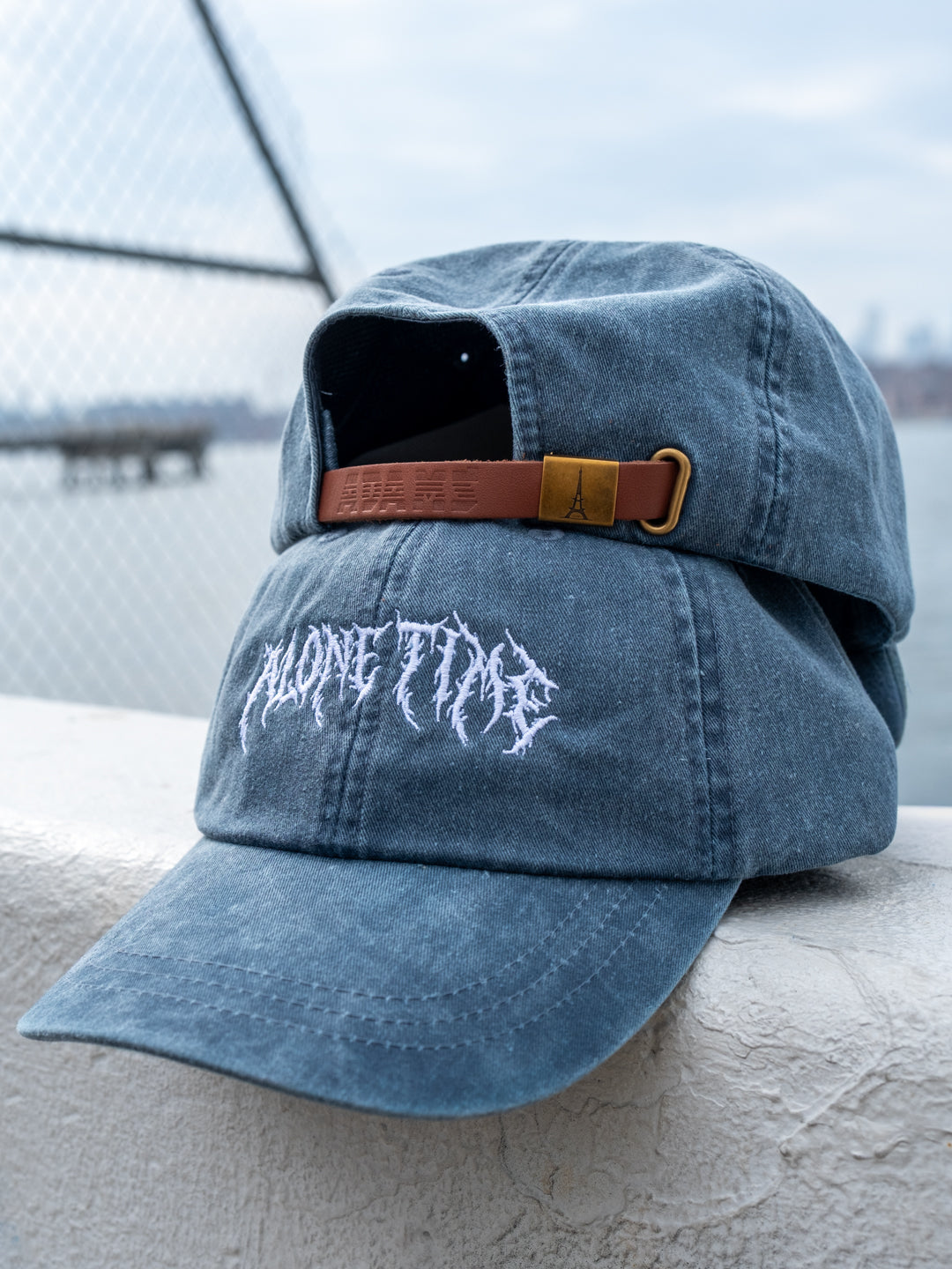 Alone Time "Metal Logo" - Dad Hat (Navy)