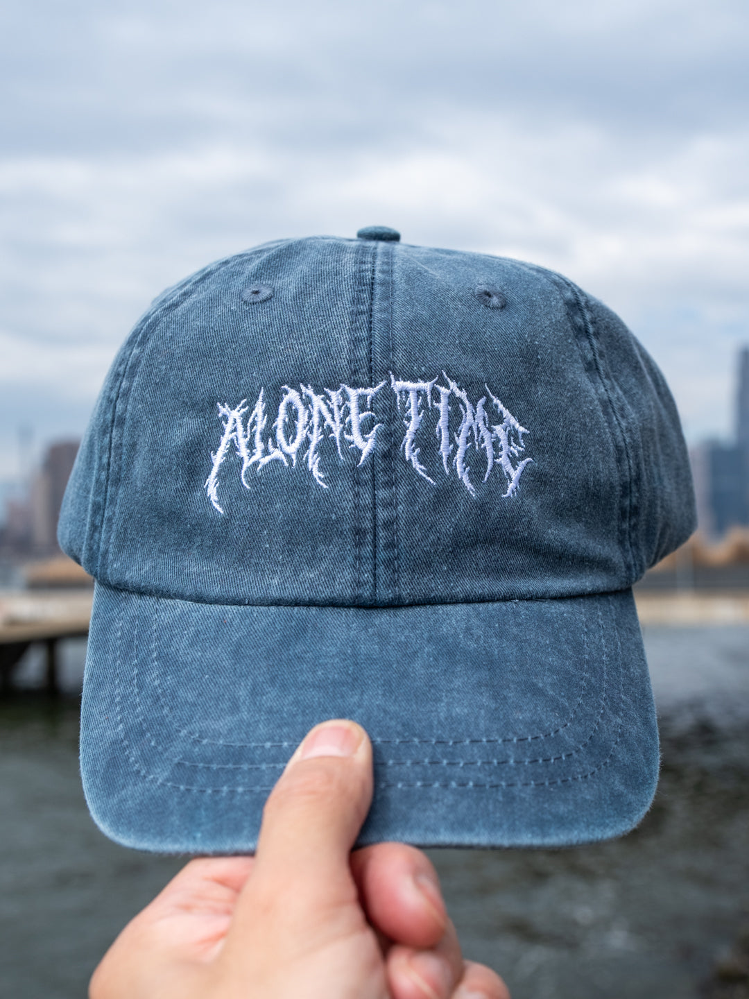 Alone Time "Metal Logo" - Dad Hat (Navy)