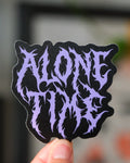 "Alone Time" Metal Logo - Sticker (Purple)