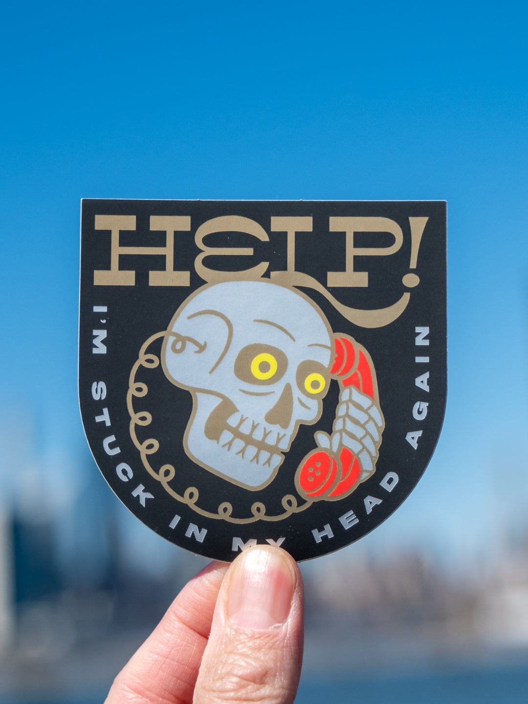 Help! Skull - Sticker