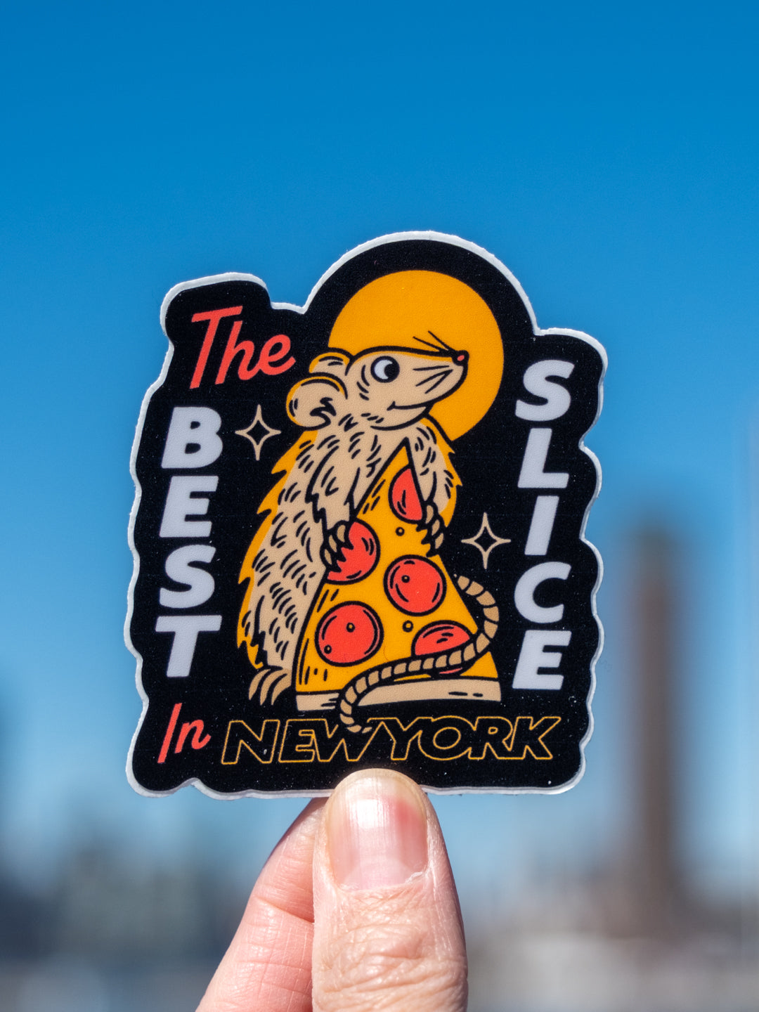 "Best Slice In New York" Pizza Rat - Sticker