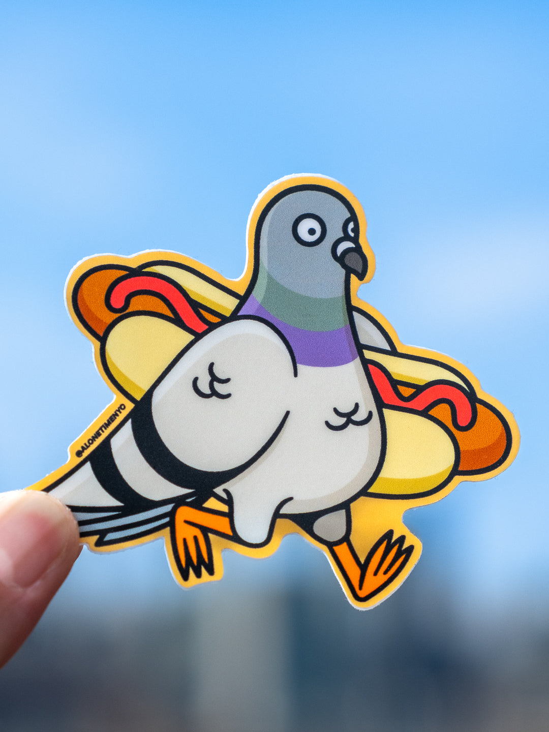 Pigeon Hot Dog - Sticker