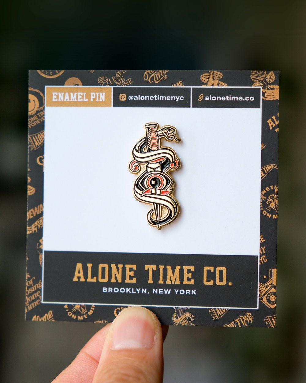 Snake + Dagger - Enamel Pin