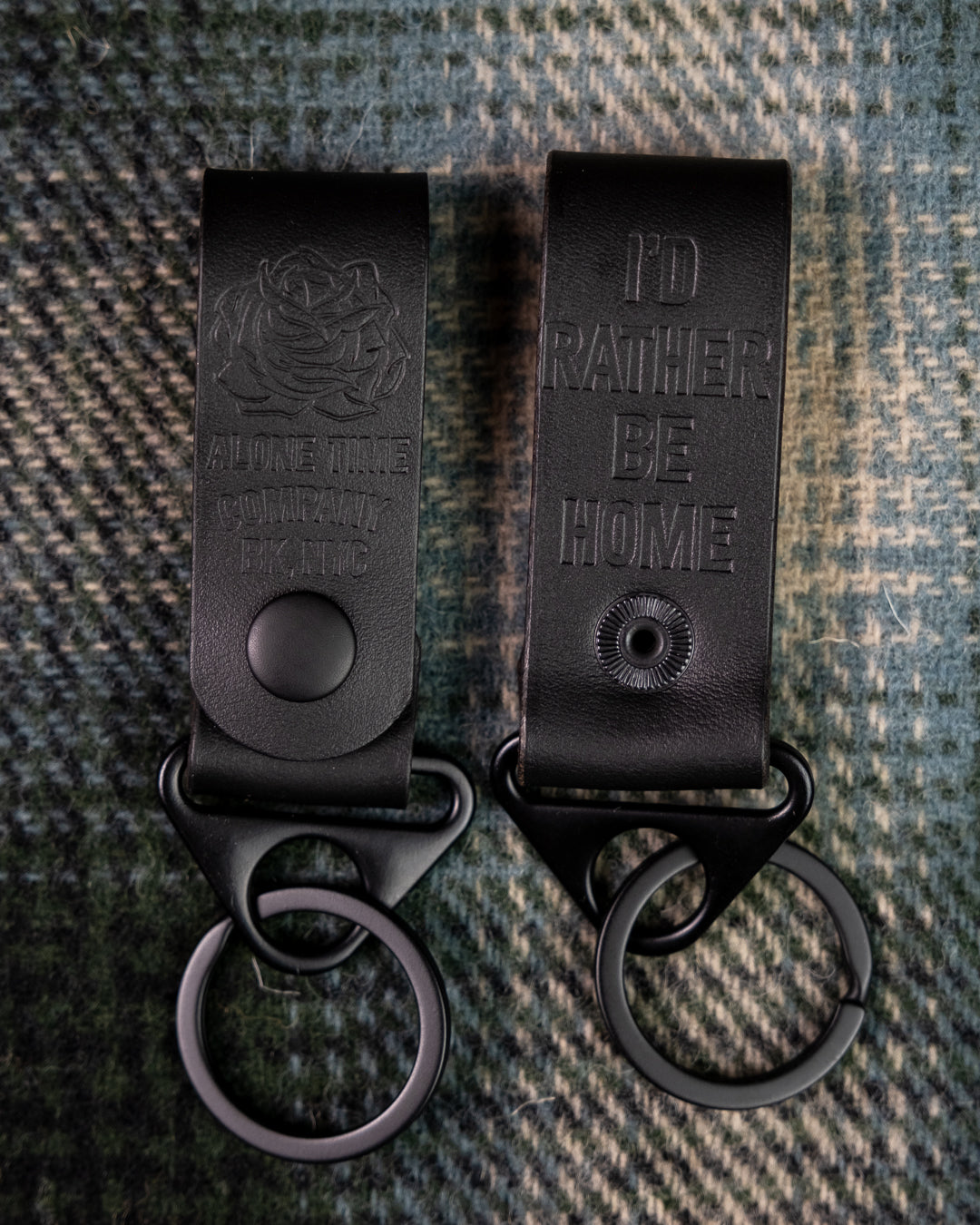 Alone Time Leather Key Strap (Black)