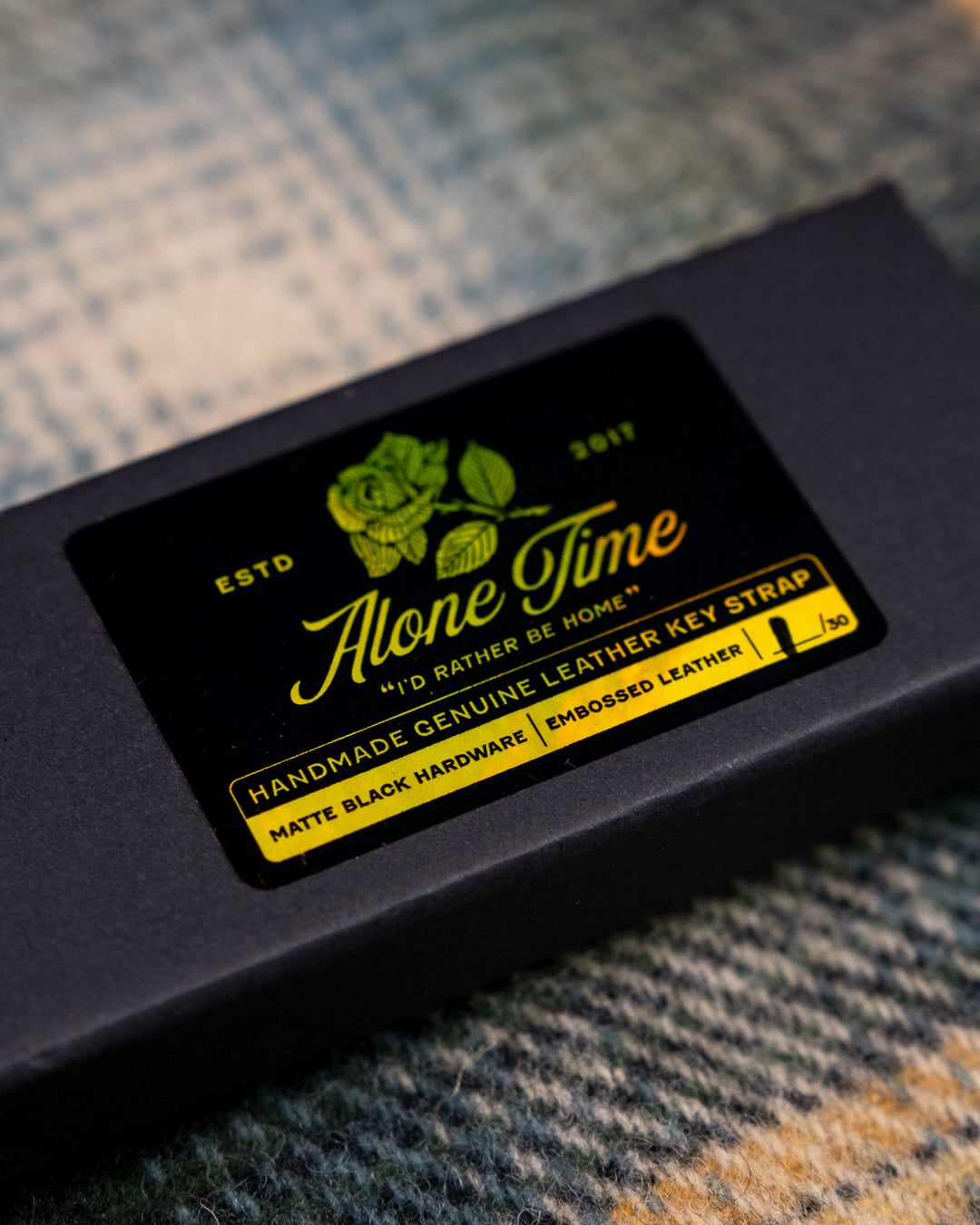 Alone Time Leather Key Strap (Black)