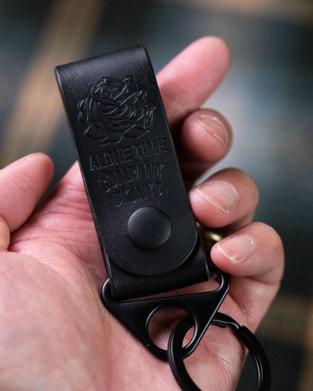 Alone Time Leather Key Strap (Black)