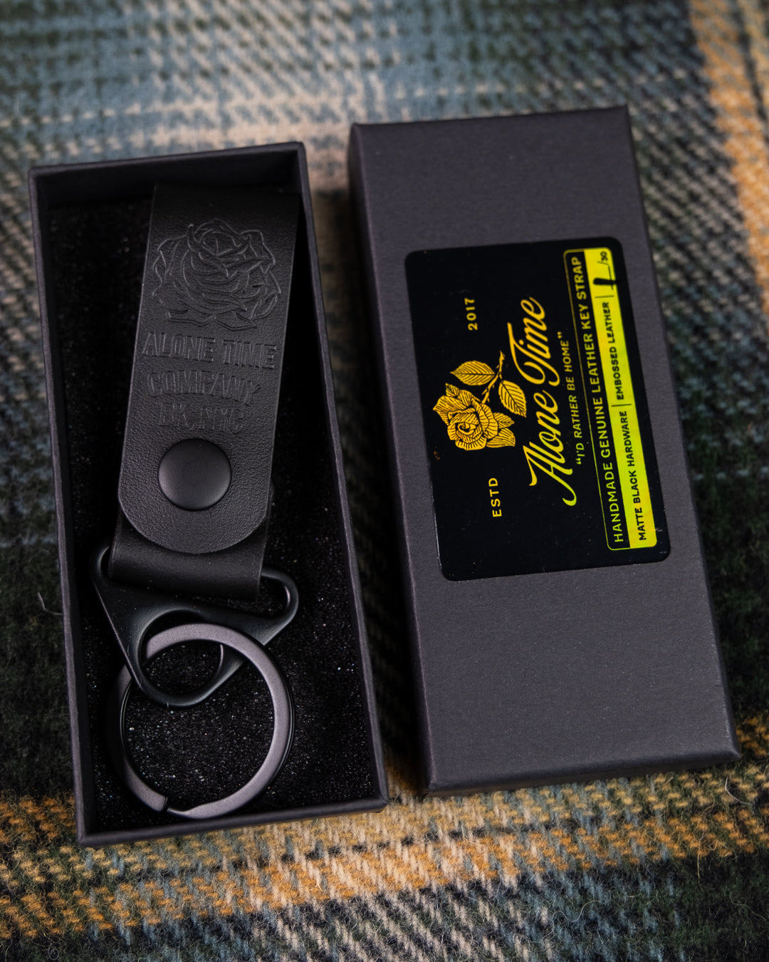 Alone Time Leather Key Strap (Black)