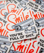 Die-Cut Vinyl Sticker – Smile Camera – Matte, 3x3 in