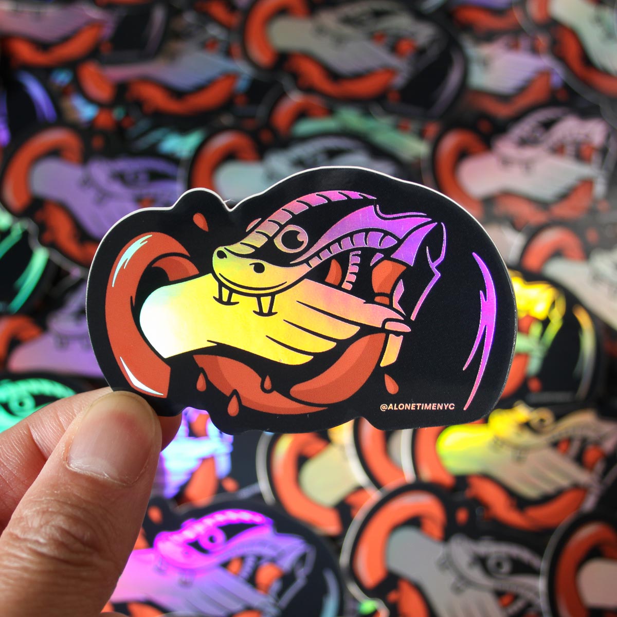 Never Trust A Snake - Hologram Sticker