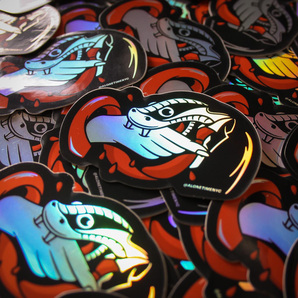 Never Trust A Snake - Hologram Sticker