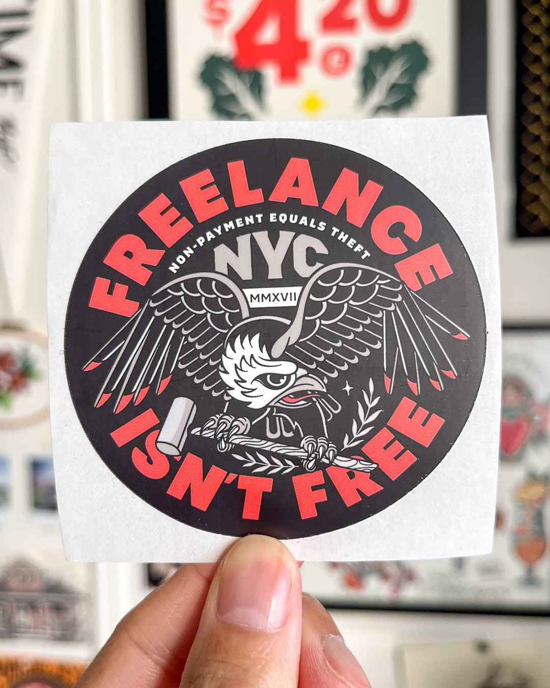 "Freelance Isn't Free" Eagle - Sticker