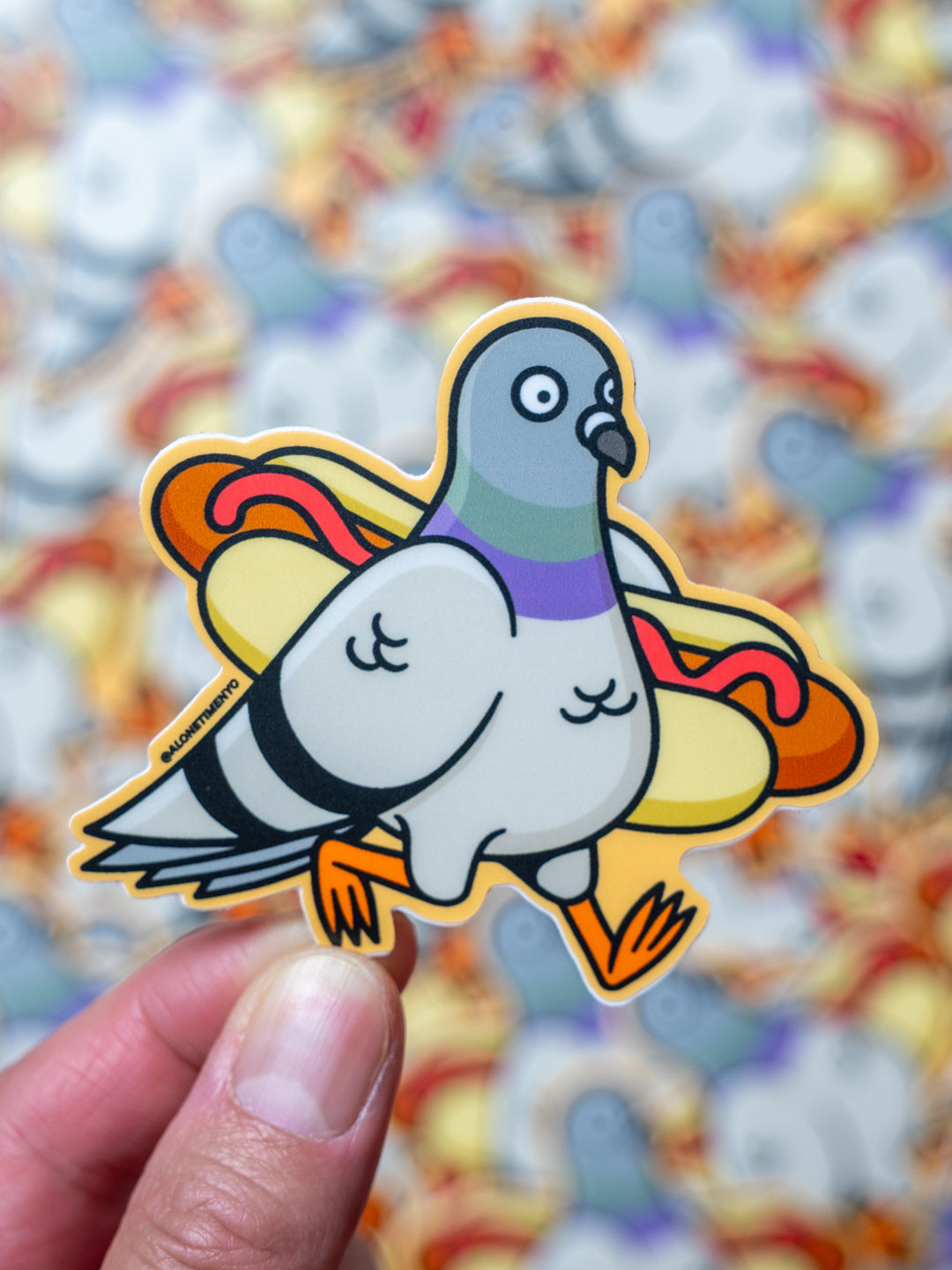 Pigeon Hot Dog - Sticker