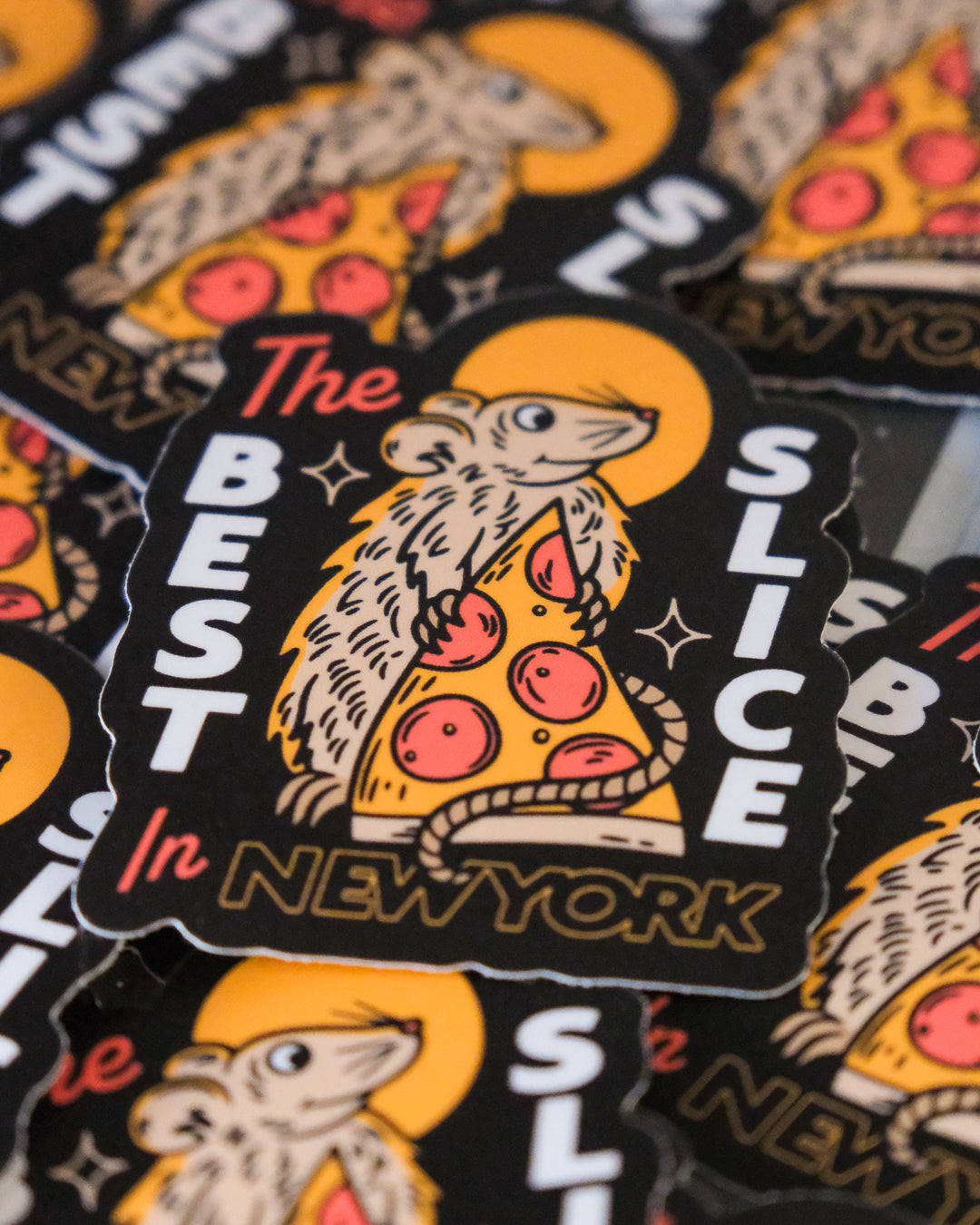 "Best Slice In New York" Pizza Rat - Sticker