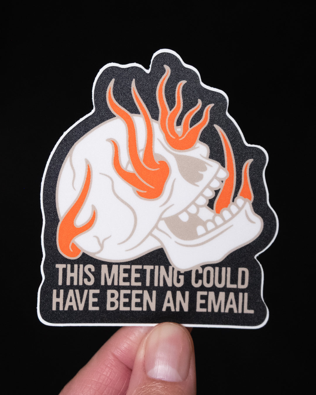 "Email" Skull - Sticker (Black)