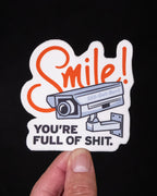 Die-Cut Vinyl Sticker – Smile Camera – Matte, 3x3 in