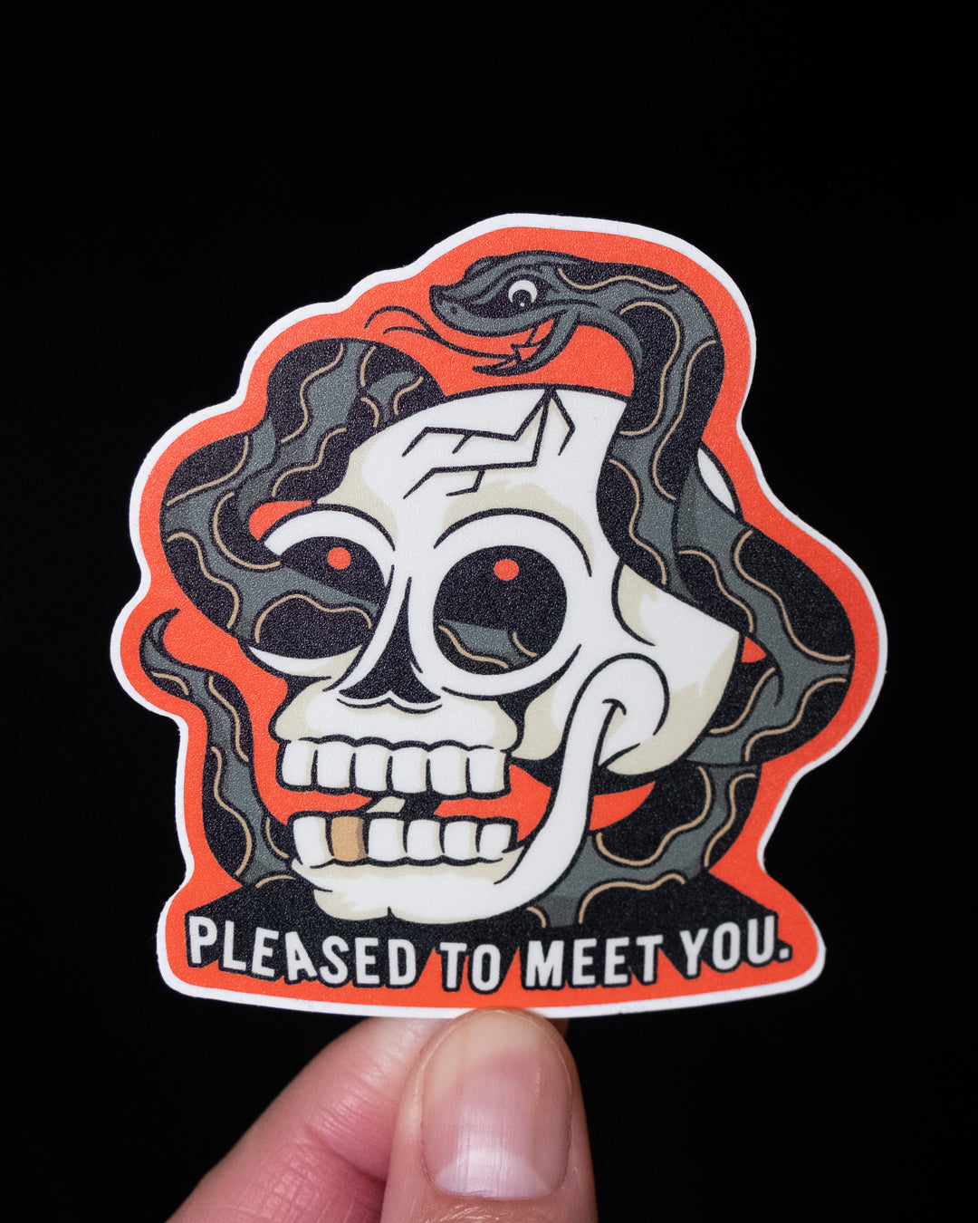 "Pleased To Meet You" Snake - Sticker