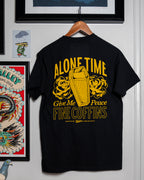 Alone Time Fine Coffins – Screen-Printed T-Shirt – Black, 100% Ringspun Cotton
