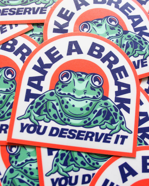 "Take A Break" Frog - Sticker