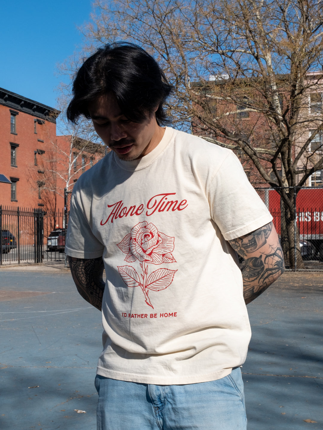 Alone Time Rose - Tee (Ivory)