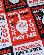 Mini Art Print – Freelance Isn't Free Pay Me – Red, 5x7 in, 18pt Card Stock