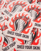 Die-Cut Vinyl Sticker – Shed Your Skin Snake – Matte, 3x3 in